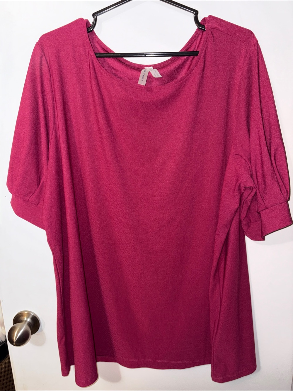 1XL Women’s Relaxed Short-Sleeve Top — Plum/Fuchsia/wine PTP25”